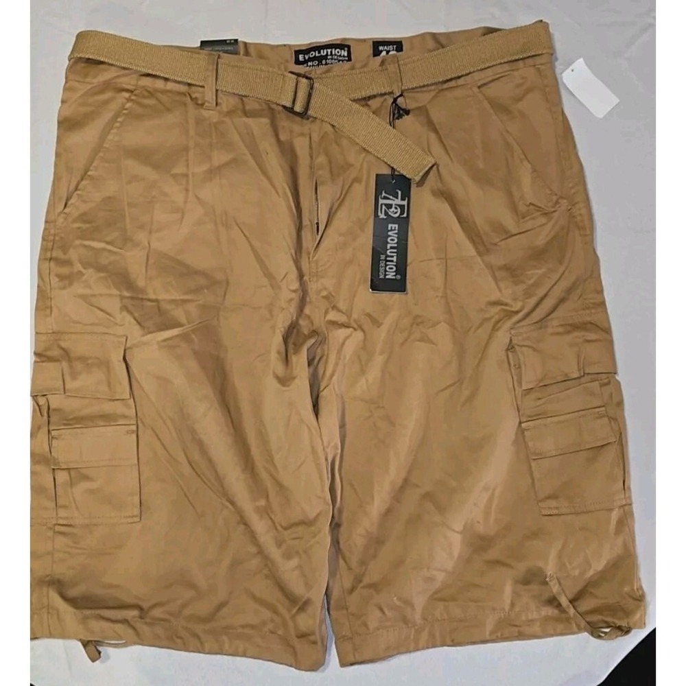 Evolution In Design Khaki Cargo Premium Twill Shorts Men's 48W